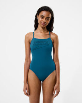 SPEEDO – Costume da bagno da donna Endurance+ Logo Thinstrap – VERDE
