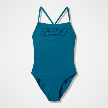 SPEEDO - Costume da bagno da donna Endurance+ Logo Thinstrap - VERDE - immagine 5
